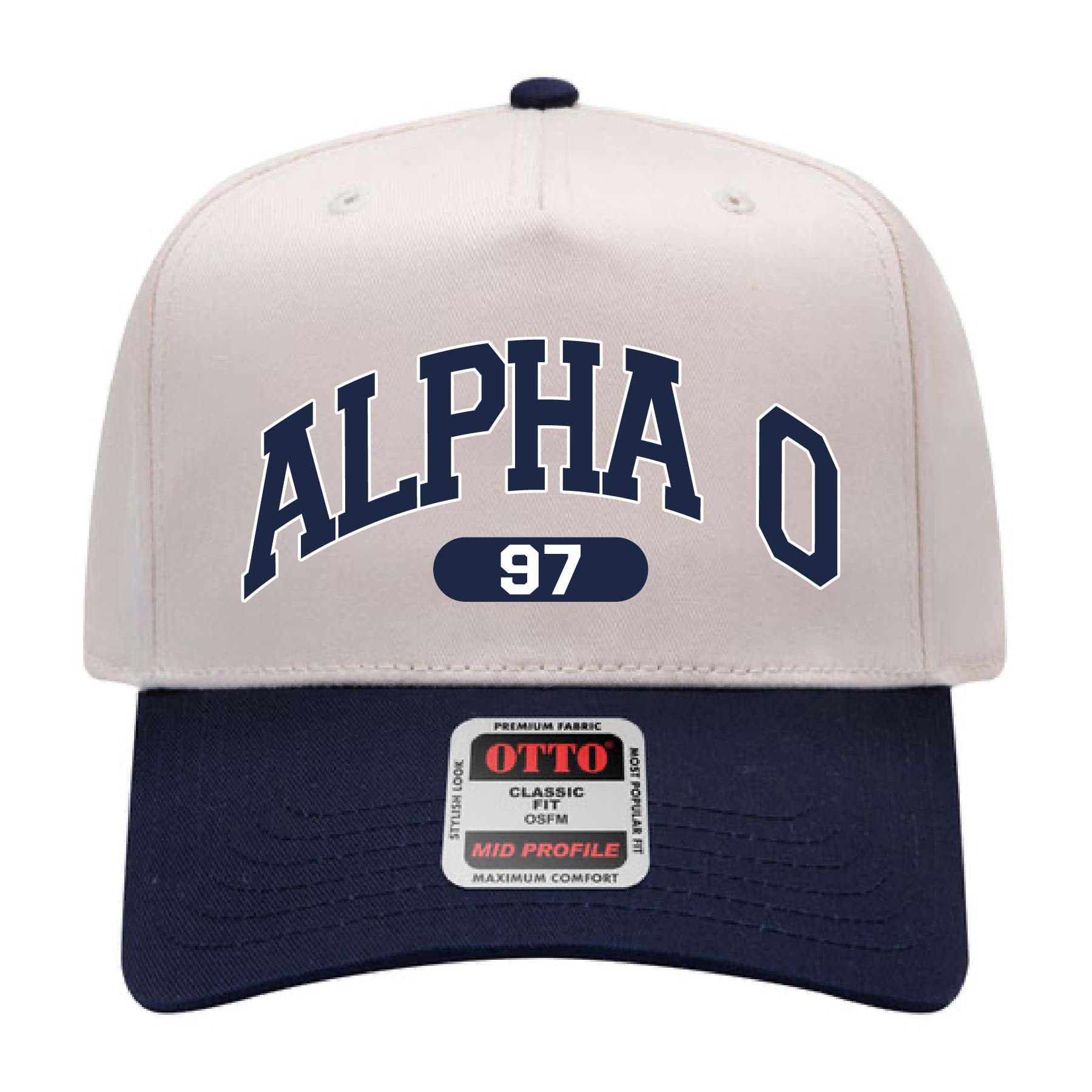 Ali & Ariel Navy Collegiate Sports Hat Alpha Omicron Pi