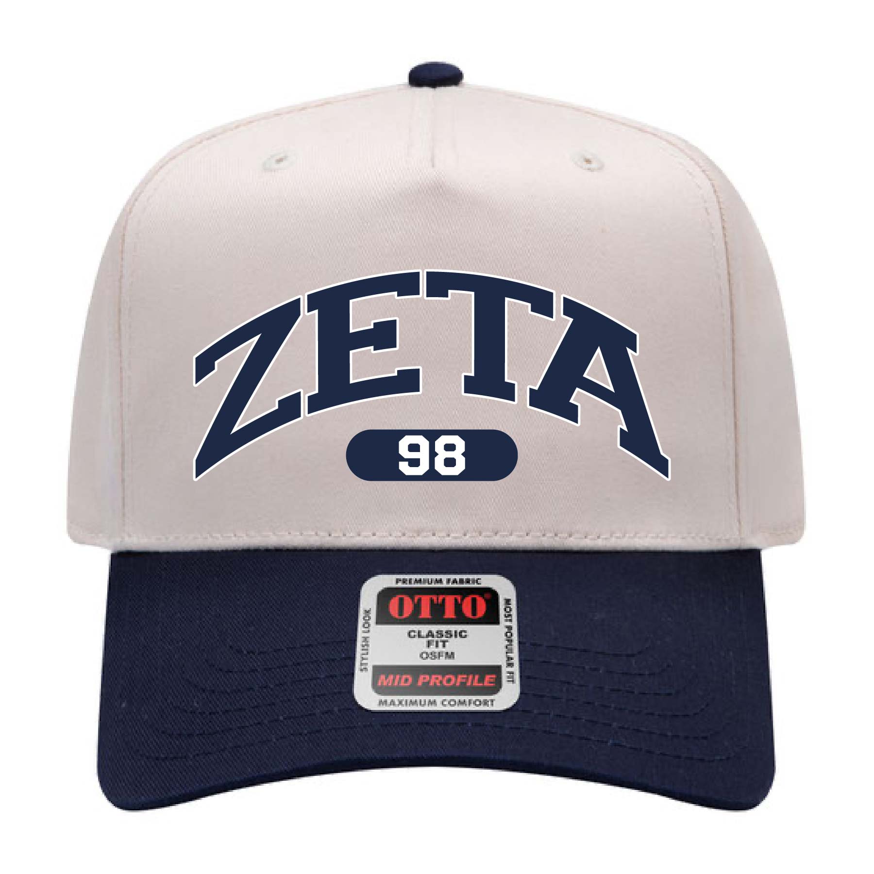 Ali & Ariel Navy Collegiate Sports Hat Zeta Tau Alpha