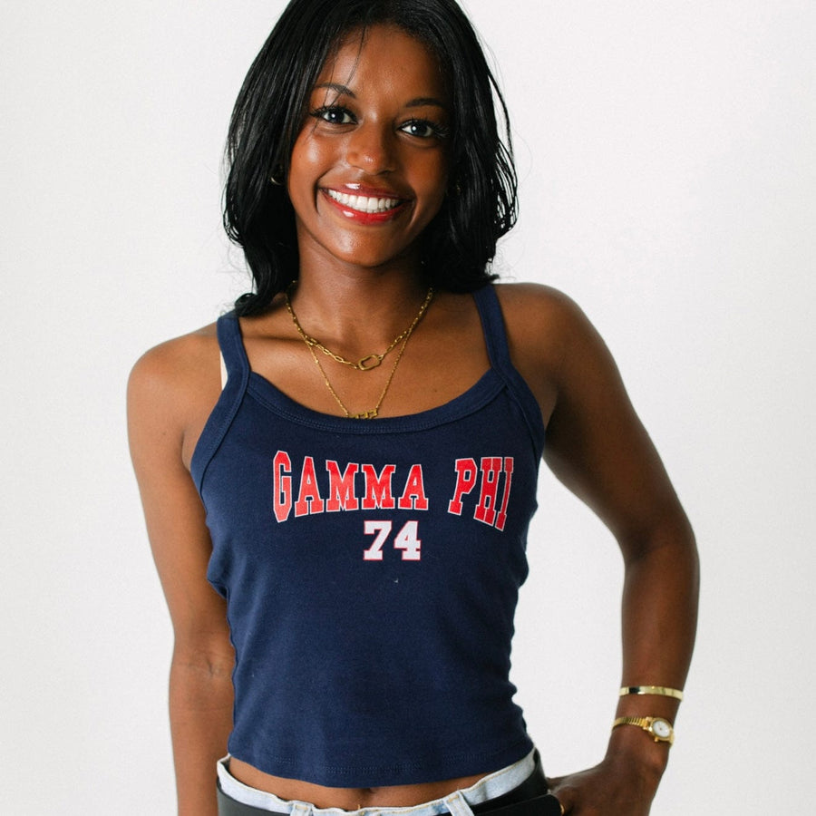 Ali & Ariel Navy Collegiate Tank Top