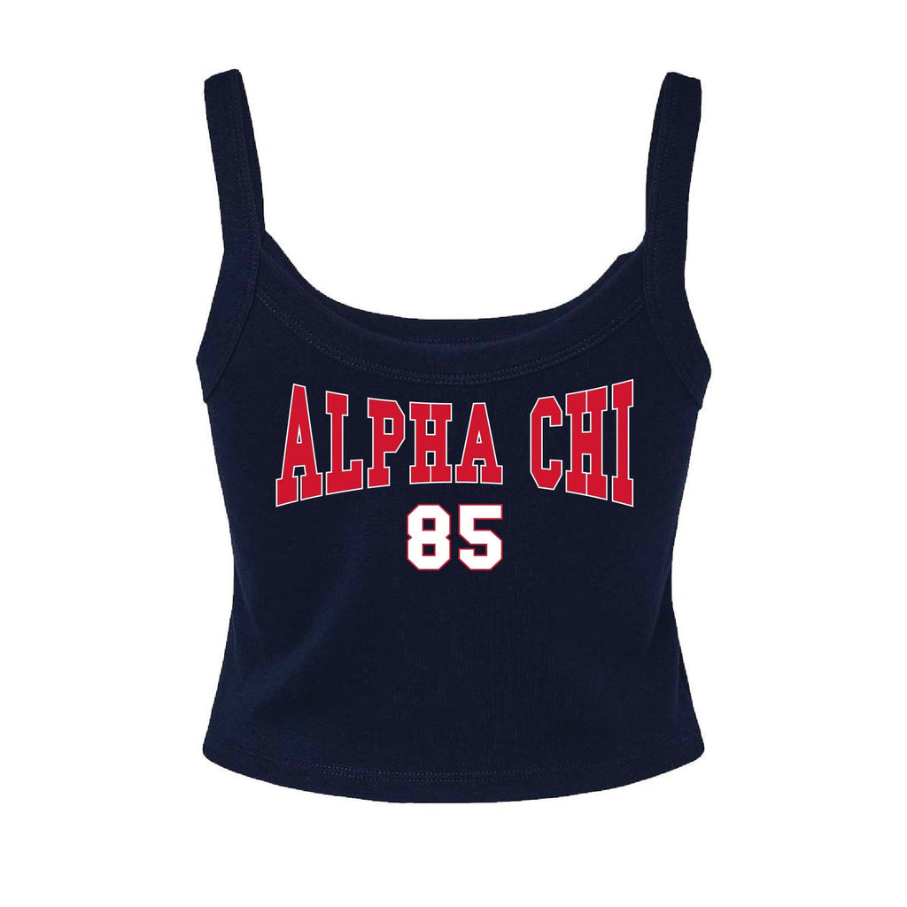 Ali & Ariel Navy Collegiate Tank Top Alpha Chi Omega / XS