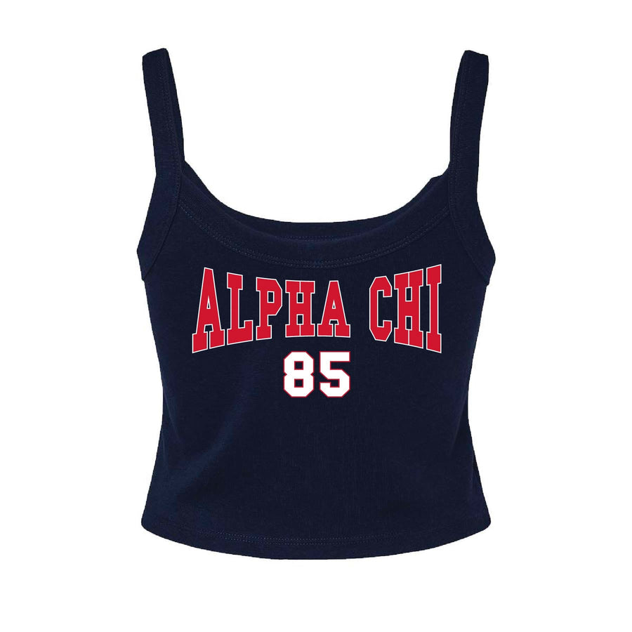 Ali & Ariel Navy Collegiate Tank Top Alpha Chi Omega / XS