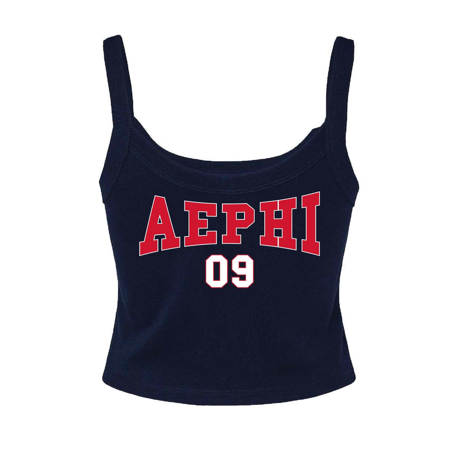 Ali & Ariel Navy Collegiate Tank Top Alpha Epsilon Phi / XS