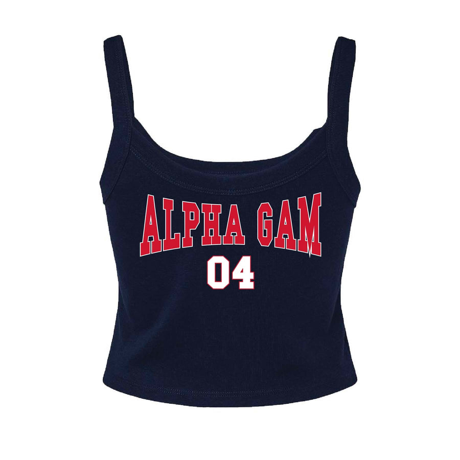 Ali & Ariel Navy Collegiate Tank Top Alpha Gamma Delta / XS