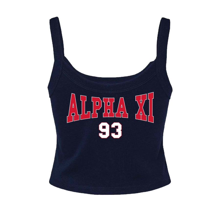 Ali & Ariel Navy Collegiate Tank Top Alpha Xi Delta / XS