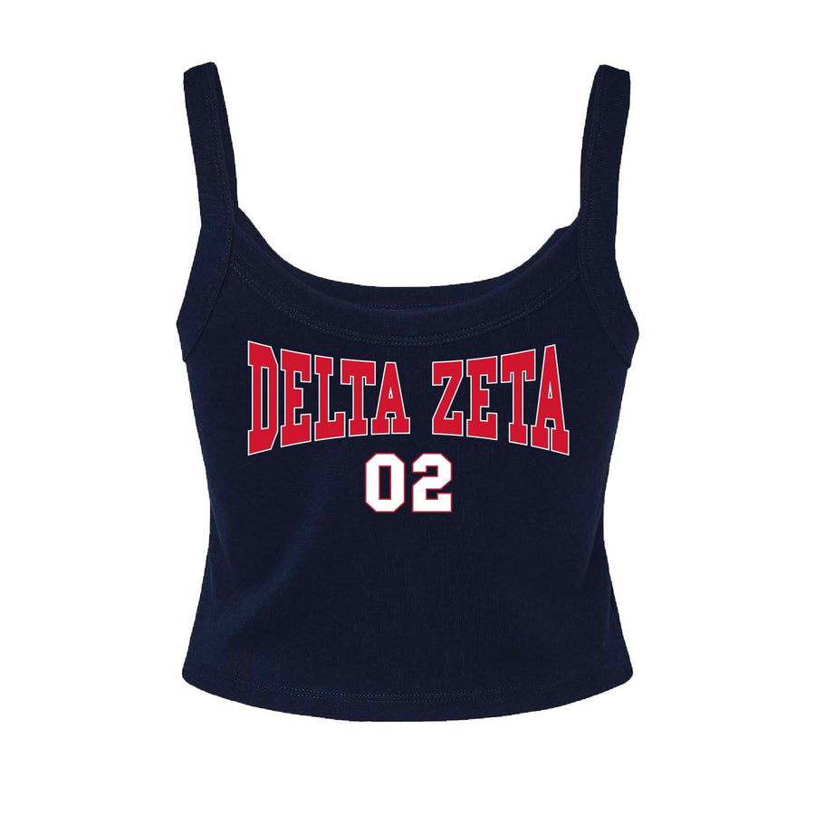 Ali & Ariel Navy Collegiate Tank Top Delta Zeta / XS