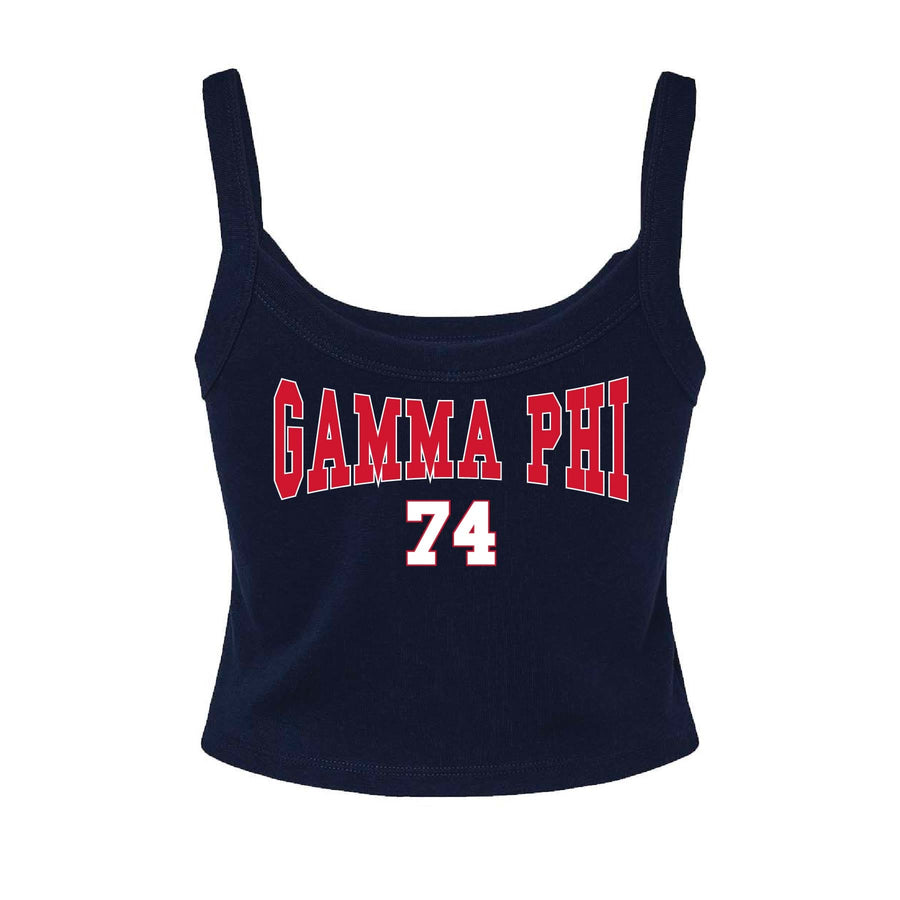 Ali & Ariel Navy Collegiate Tank Top Gamma Phi Beta / XS