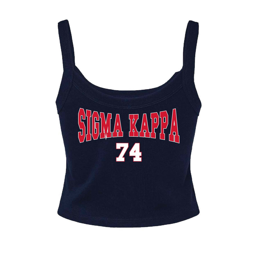 Ali & Ariel Navy Collegiate Tank Top Sigma Kappa / XS