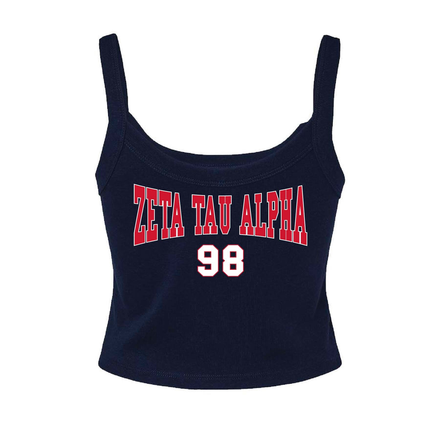 Ali & Ariel Navy Collegiate Tank Top Zeta Tau Alpha / XS