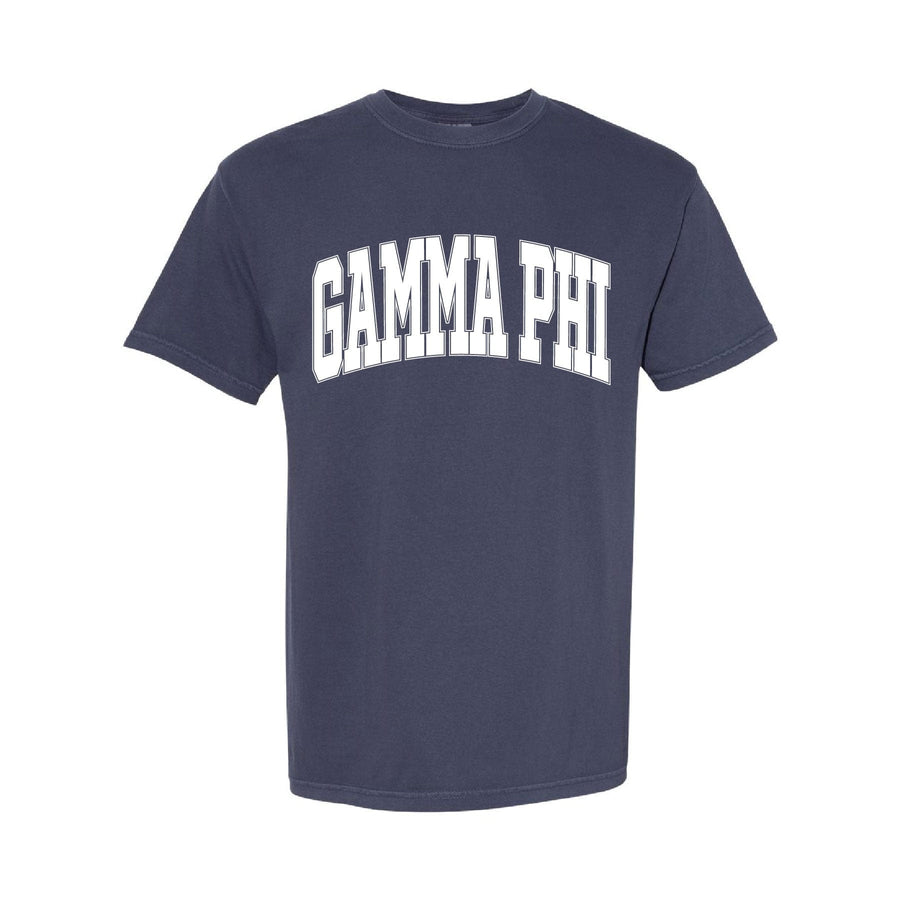 Ali & Ariel Navy Comfort Colors Varsity Tee Gamma Phi Beta / Medium