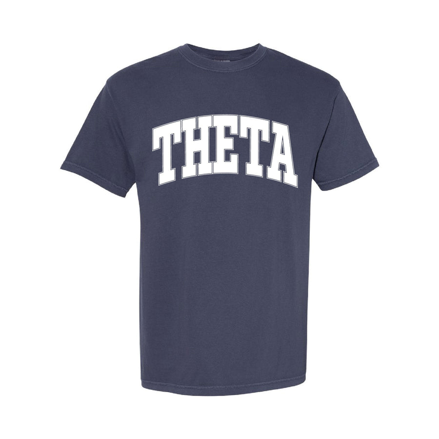 Ali & Ariel Navy Comfort Colors Varsity Tee Kappa Alpha Theta / Medium