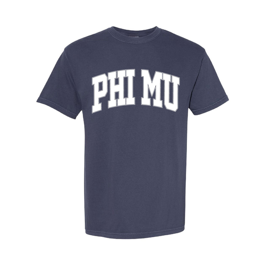 Ali & Ariel Navy Comfort Colors Varsity Tee Phi Mu / Medium