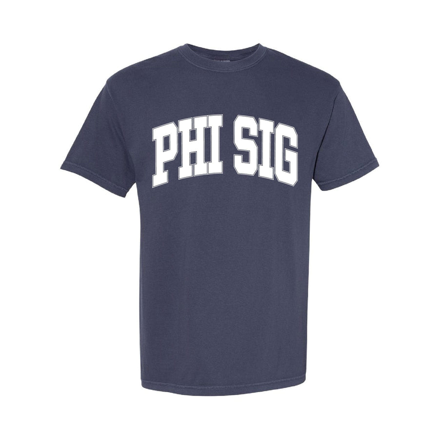 Ali & Ariel Navy Comfort Colors Varsity Tee Phi Sigma Sigma / Medium