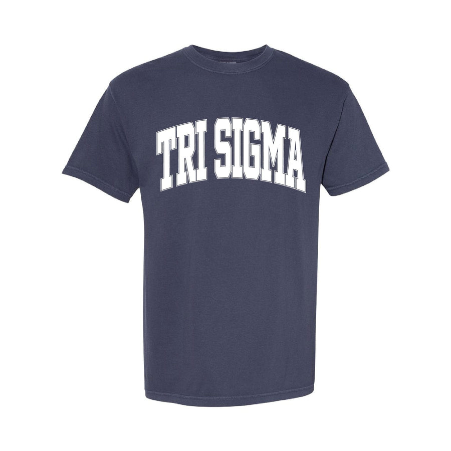 Ali & Ariel Navy Comfort Colors Varsity Tee Sigma Sigma Sigma / Medium