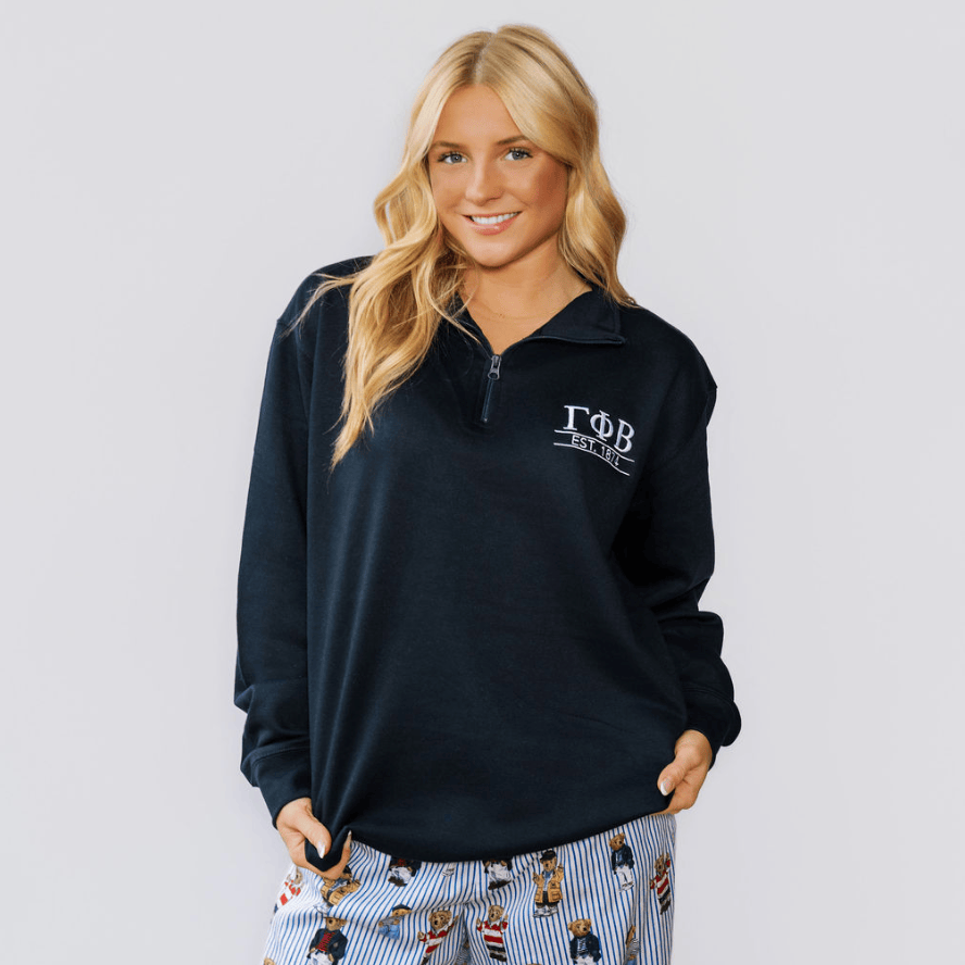 Ali & Ariel Navy Embroidered 1/4 Zip