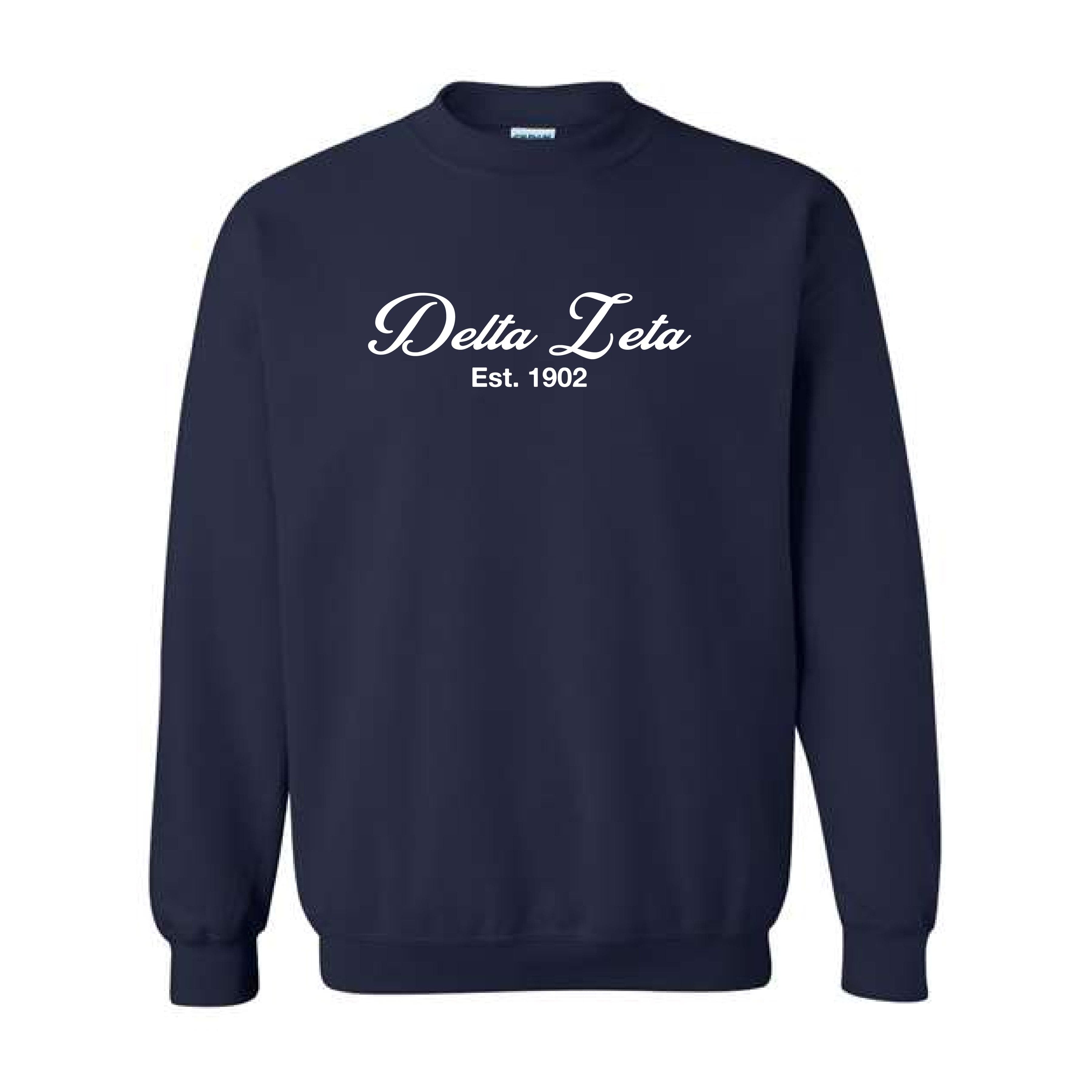 Ali & Ariel Navy Embroidered Crewneck Delta Zeta / Medium