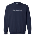 Ali & Ariel Navy Embroidered Cursive Crewneck Alpha Chi Omega / Medium
