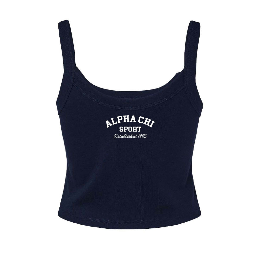 Ali & Ariel Navy Embroidered Tank Top Alpha Chi Omega / XS