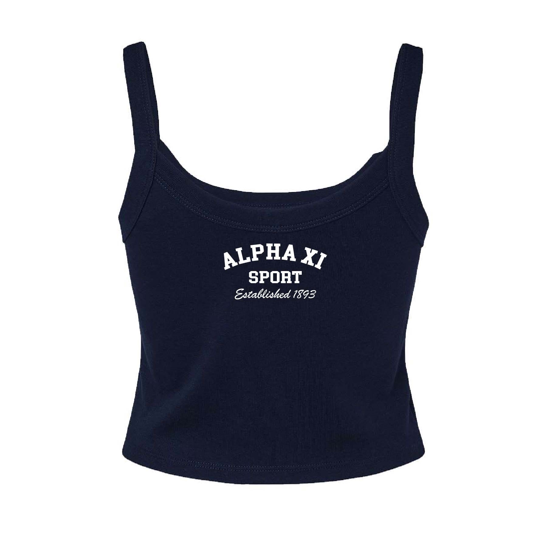 Ali & Ariel Navy Embroidered Tank Top Alpha Xi Delta / XS