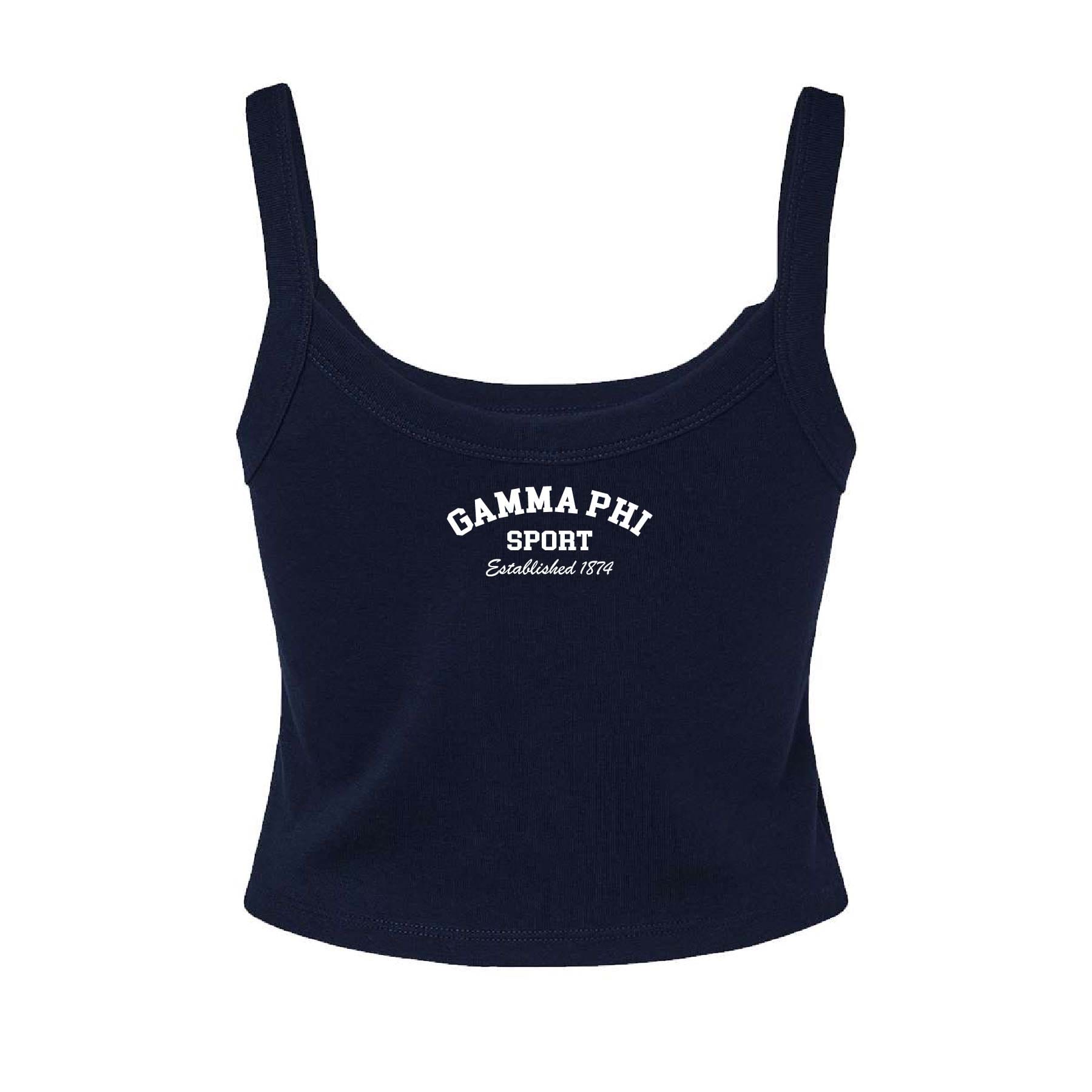 Ali & Ariel Navy Embroidered Tank Top Gamma Phi Beta / XS