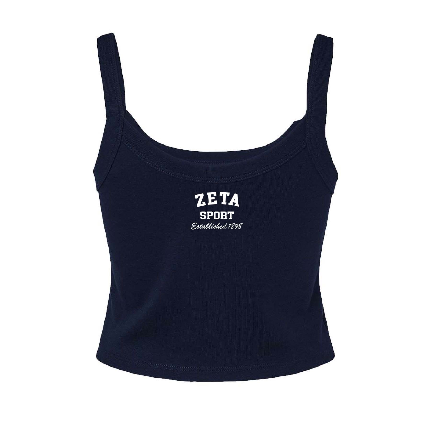 Ali & Ariel Navy Embroidered Tank Top Zeta Tau Alpha / XS