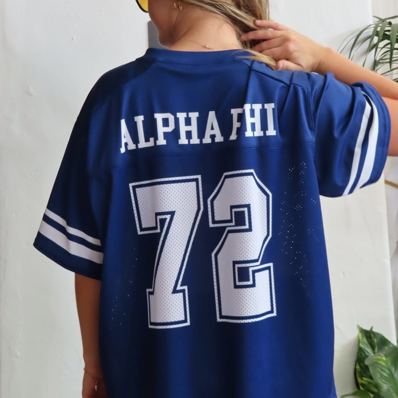Ali & Ariel Navy Football Jersey