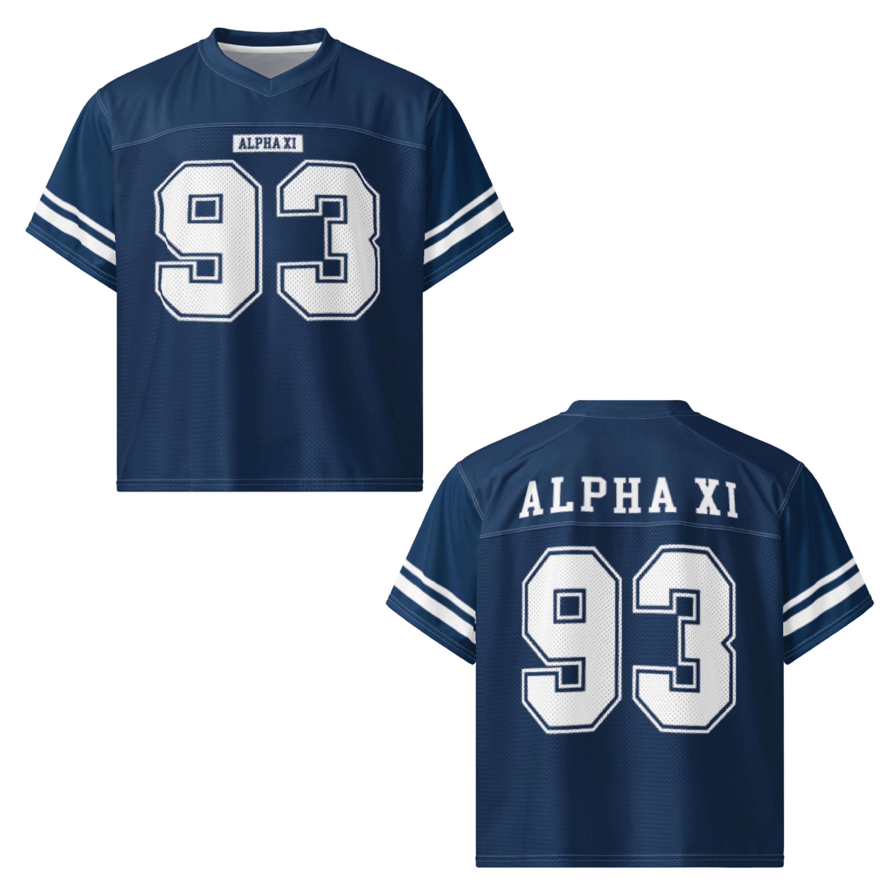 Ali & Ariel Navy Football Jersey Alpha Xi Delta / Medium