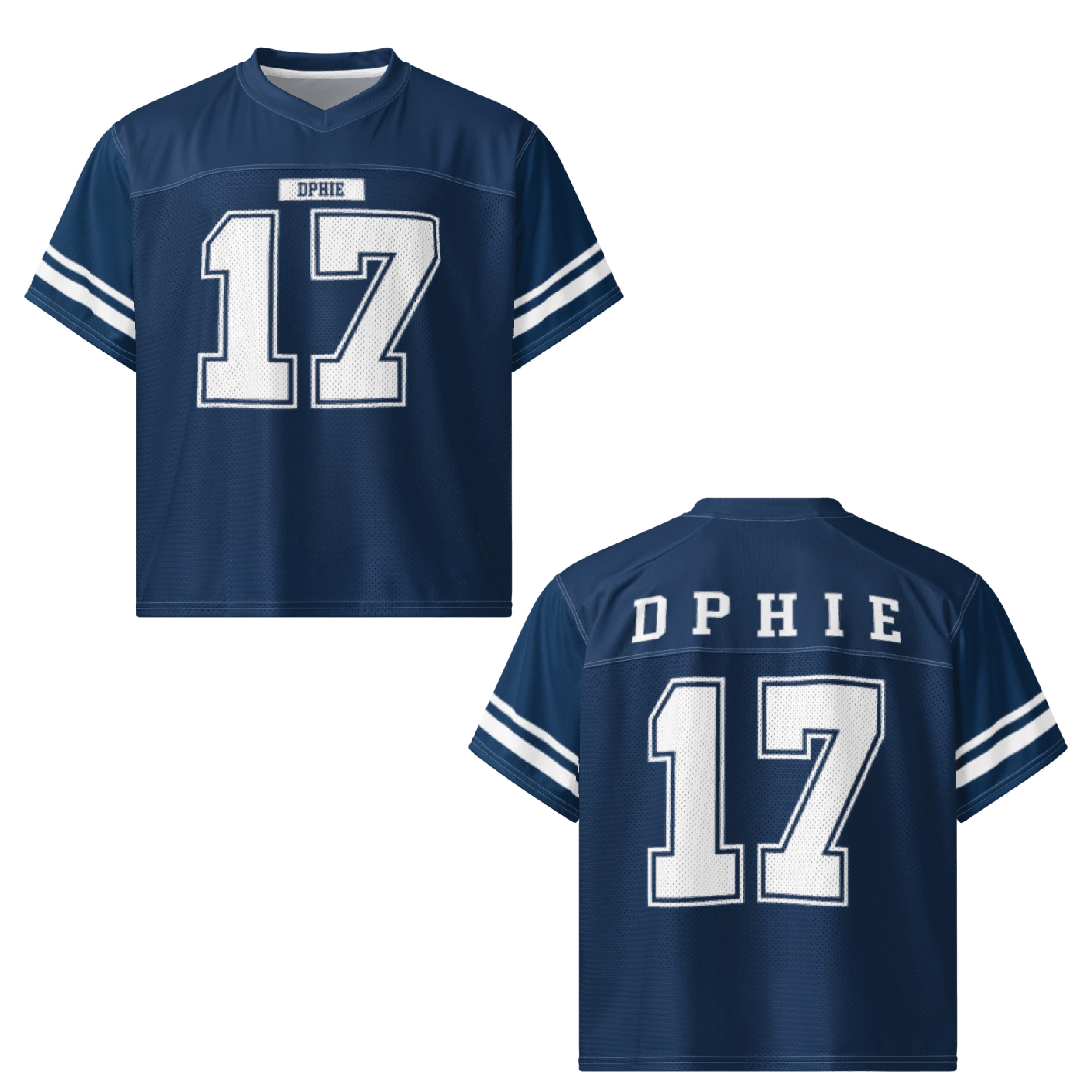 Ali & Ariel Navy Football Jersey Delta Phi Epsilon / Medium