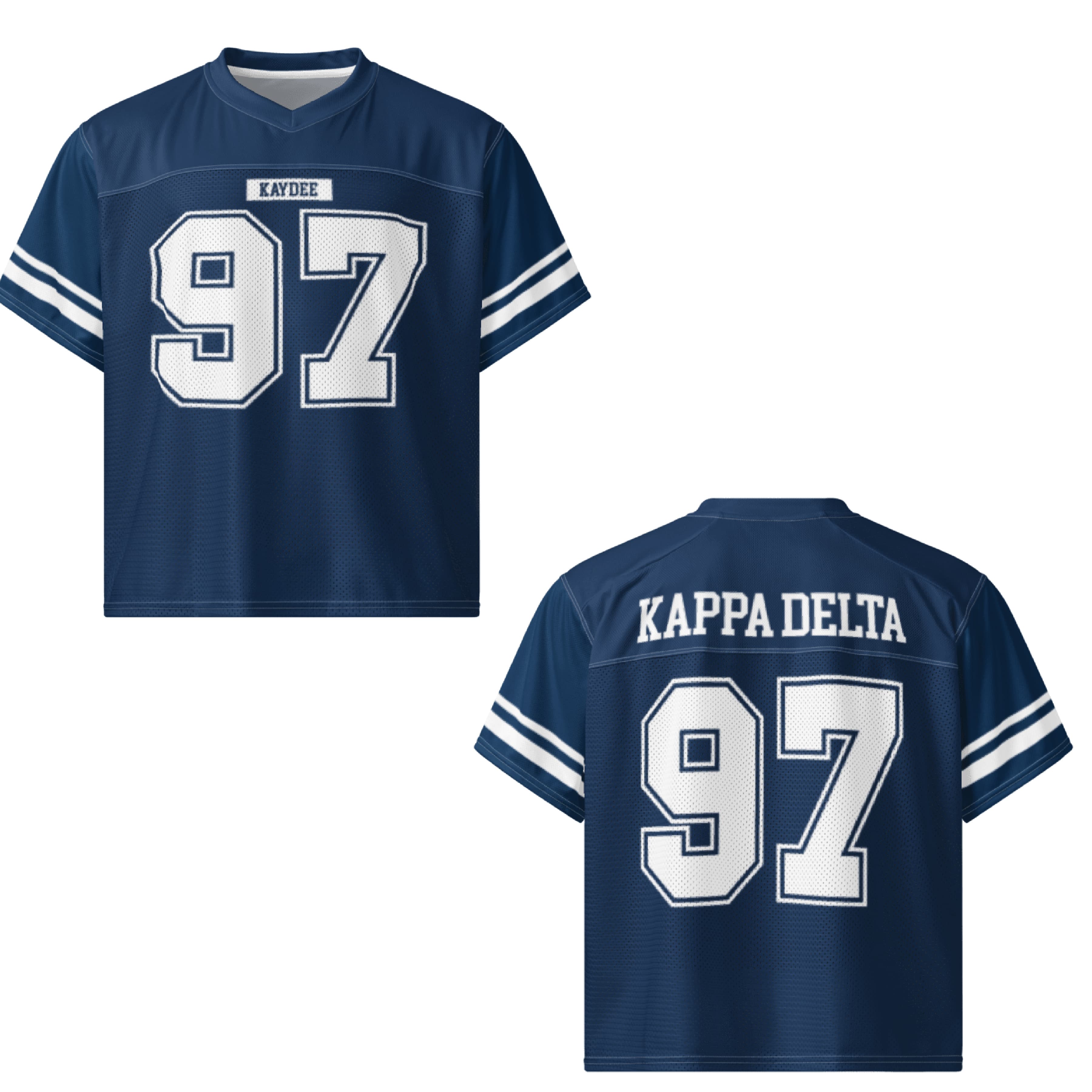 Ali & Ariel Navy Football Jersey Kappa Delta / Medium
