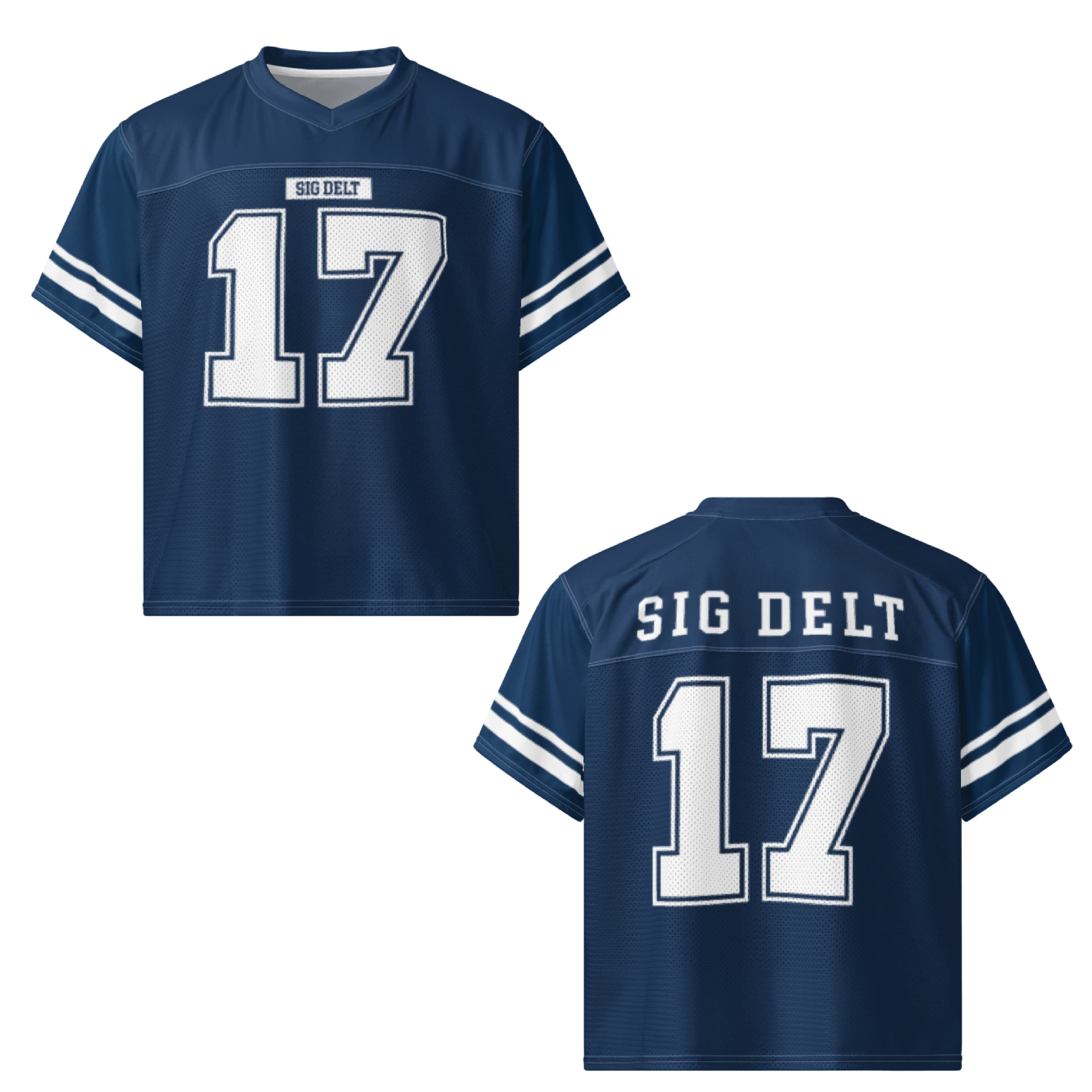 Ali & Ariel Navy Football Jersey Sigma Delta Tau / Medium
