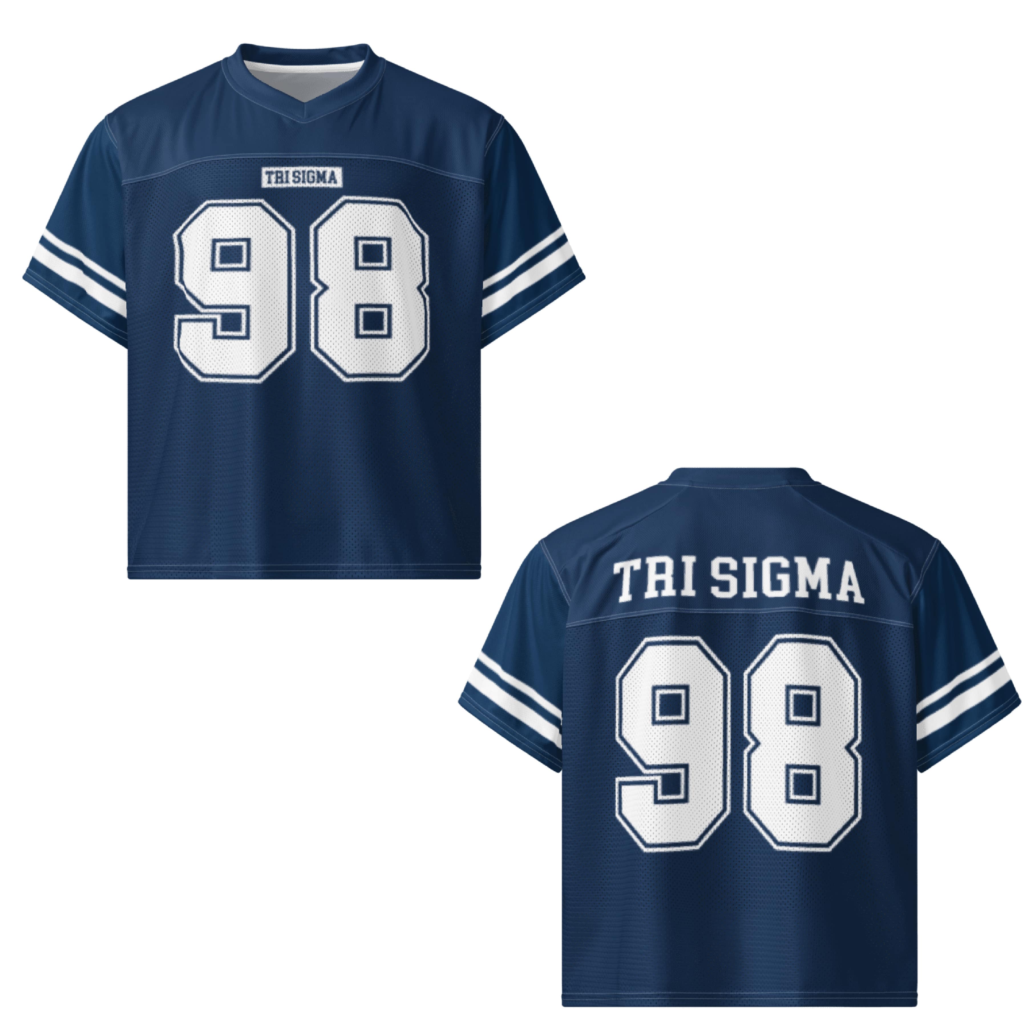 Ali & Ariel Navy Football Jersey Sigma Sigma Sigma / Medium