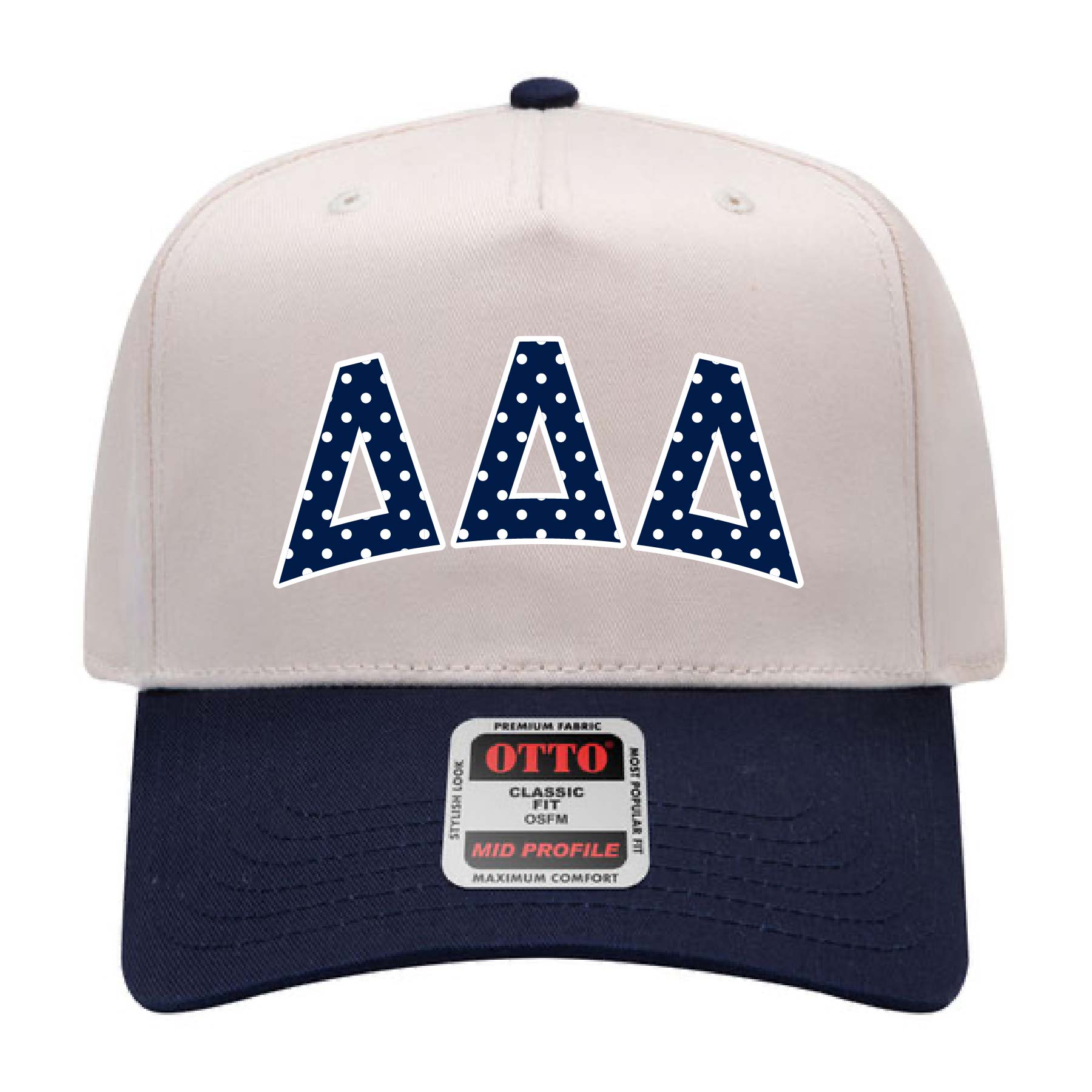 Ali & Ariel Navy Polka Dot Embroidered Hat Delta Delta Delta