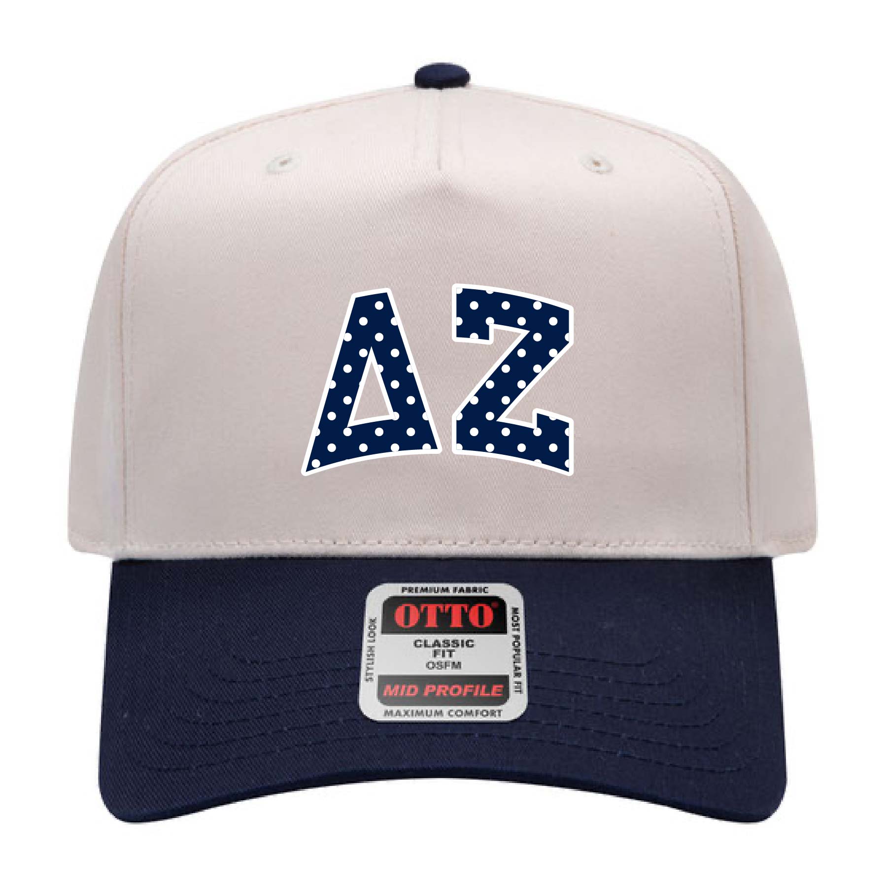 Ali & Ariel Navy Polka Dot Embroidered Hat Delta Zeta