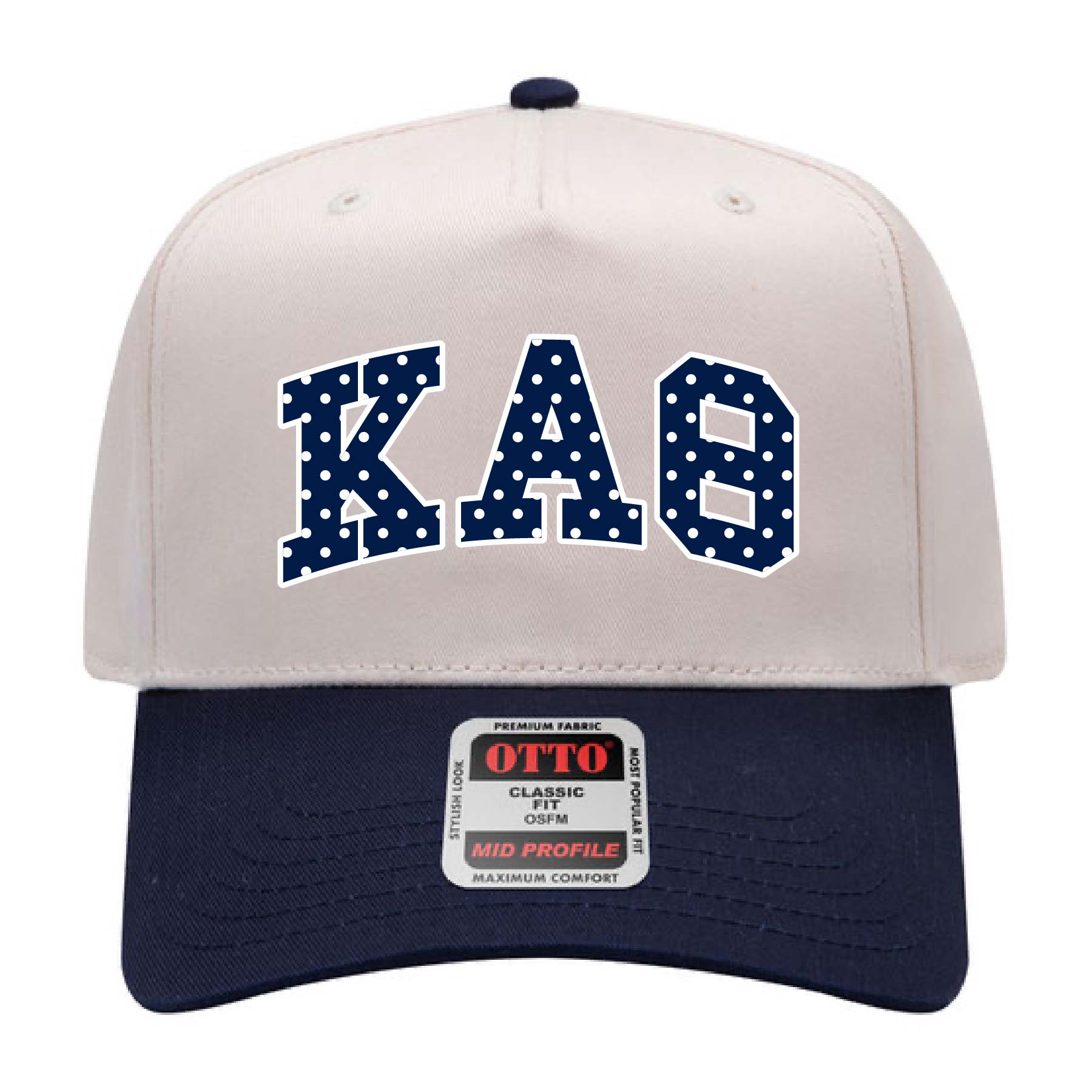 Ali & Ariel Navy Polka Dot Embroidered Hat Kappa Alpha Theta