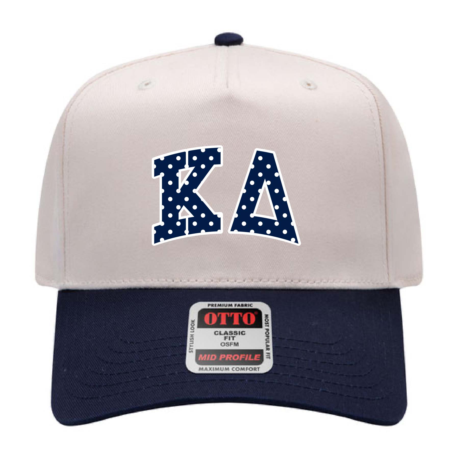 Ali & Ariel Navy Polka Dot Embroidered Hat Kappa Delta