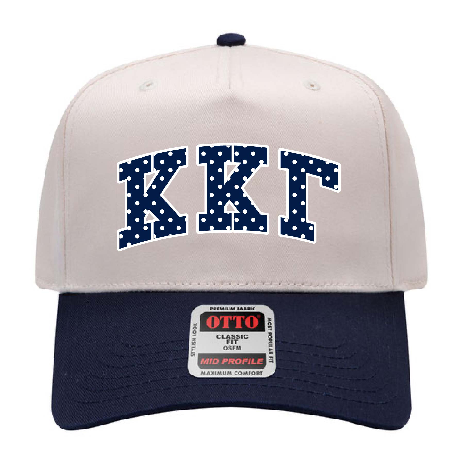 Ali & Ariel Navy Polka Dot Embroidered Hat Kappa Kappa Gamma