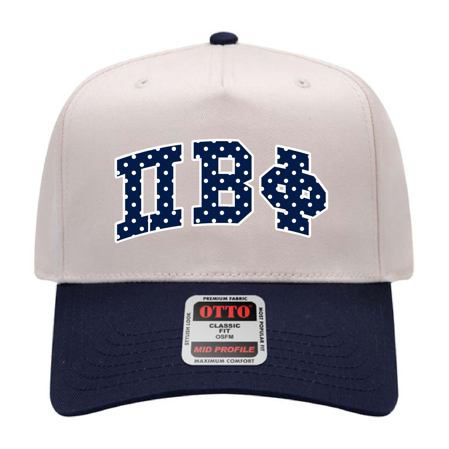 Ali & Ariel Navy Polka Dot Embroidered Hat Pi Beta Phi