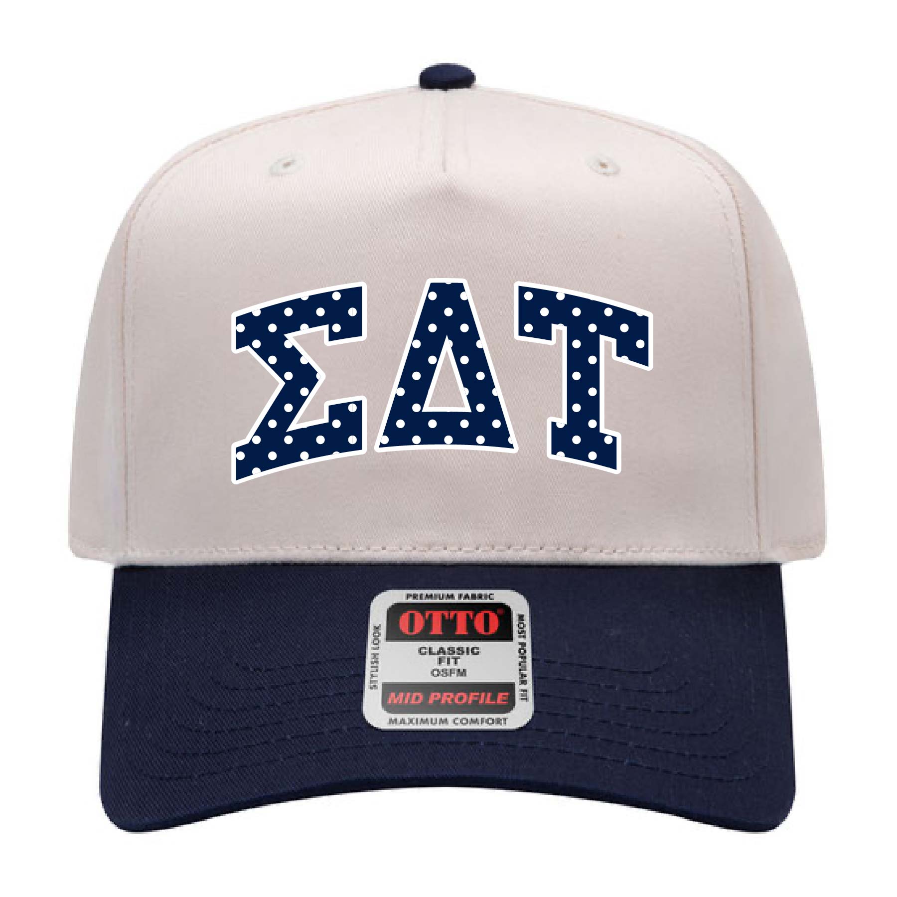 Ali & Ariel Navy Polka Dot Embroidered Hat Sigma Delta Tau