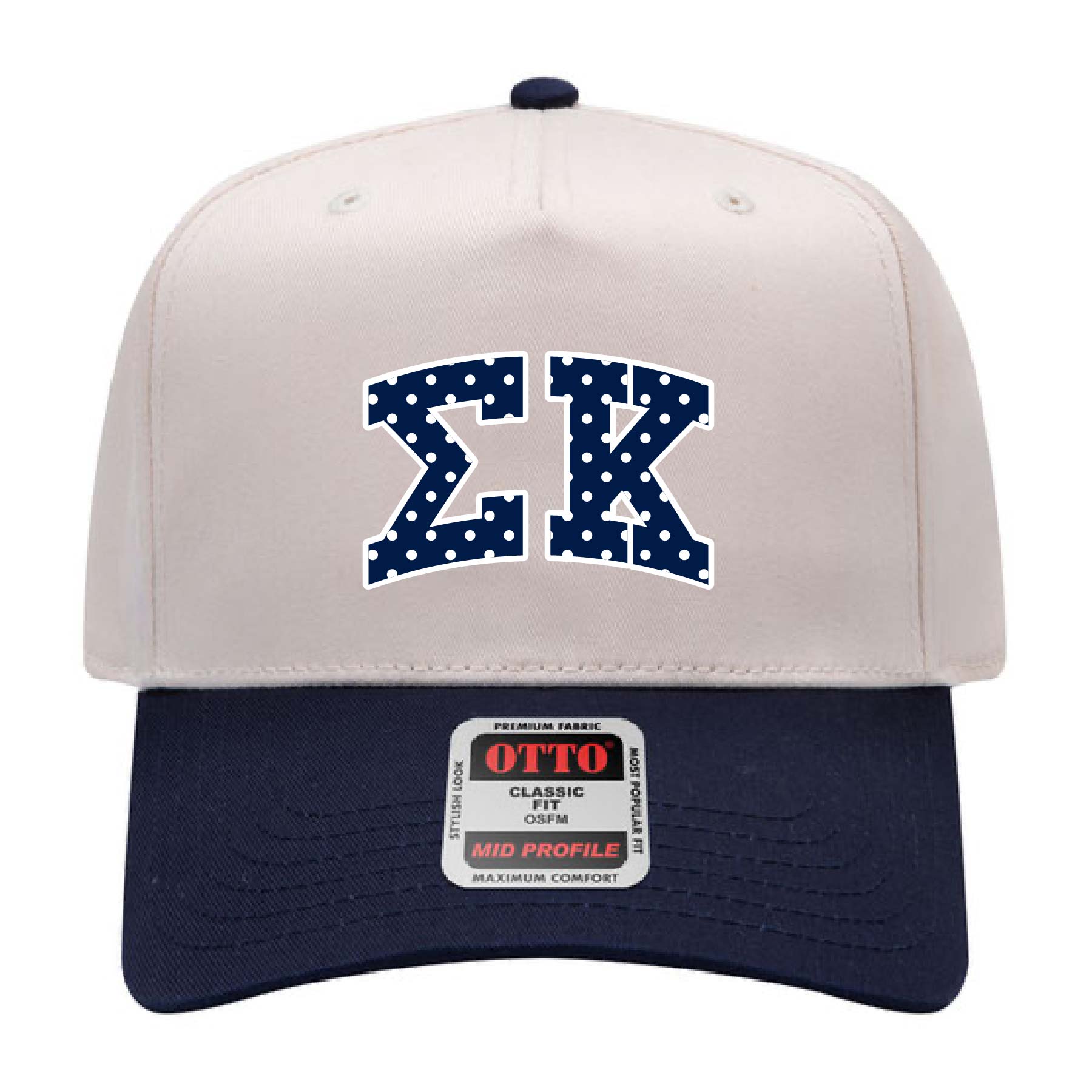 Ali & Ariel Navy Polka Dot Embroidered Hat Sigma Kappa
