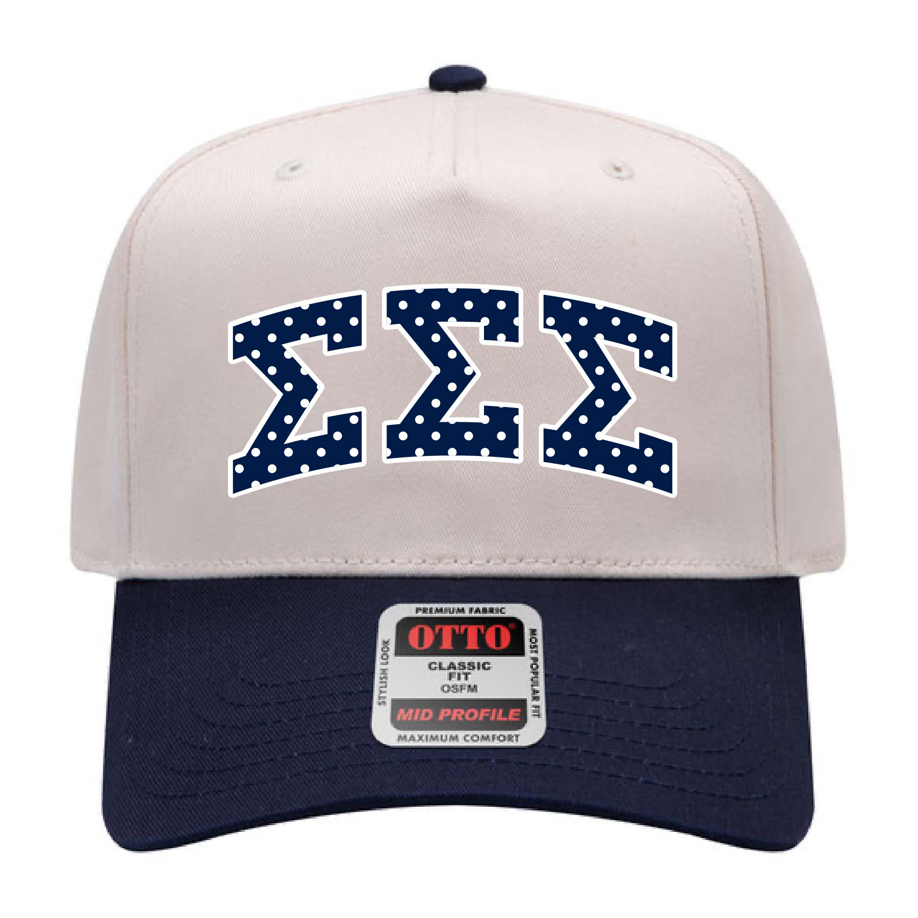Ali & Ariel Navy Polka Dot Embroidered Hat Sigma Sigma Sigma