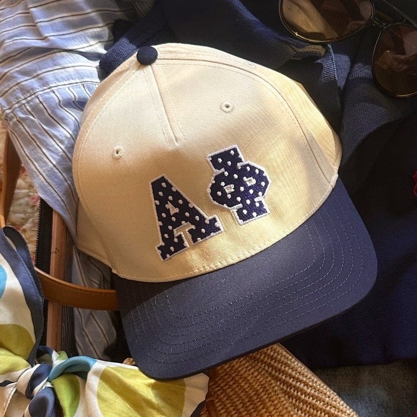 Ali & Ariel Navy Polka Dot Embroidered Snapback Hat