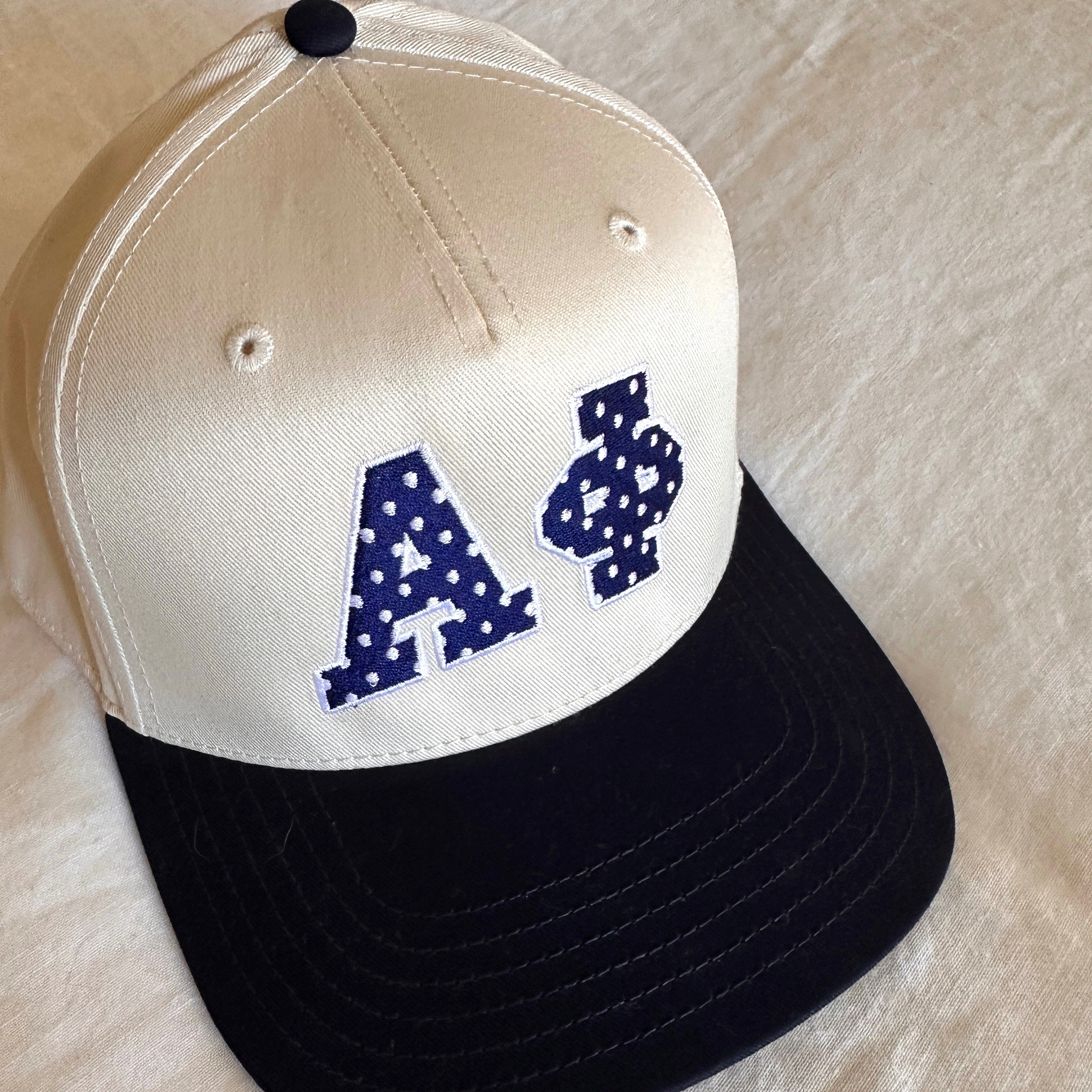 Ali & Ariel Navy Polka Dot Embroidered Snapback Hat