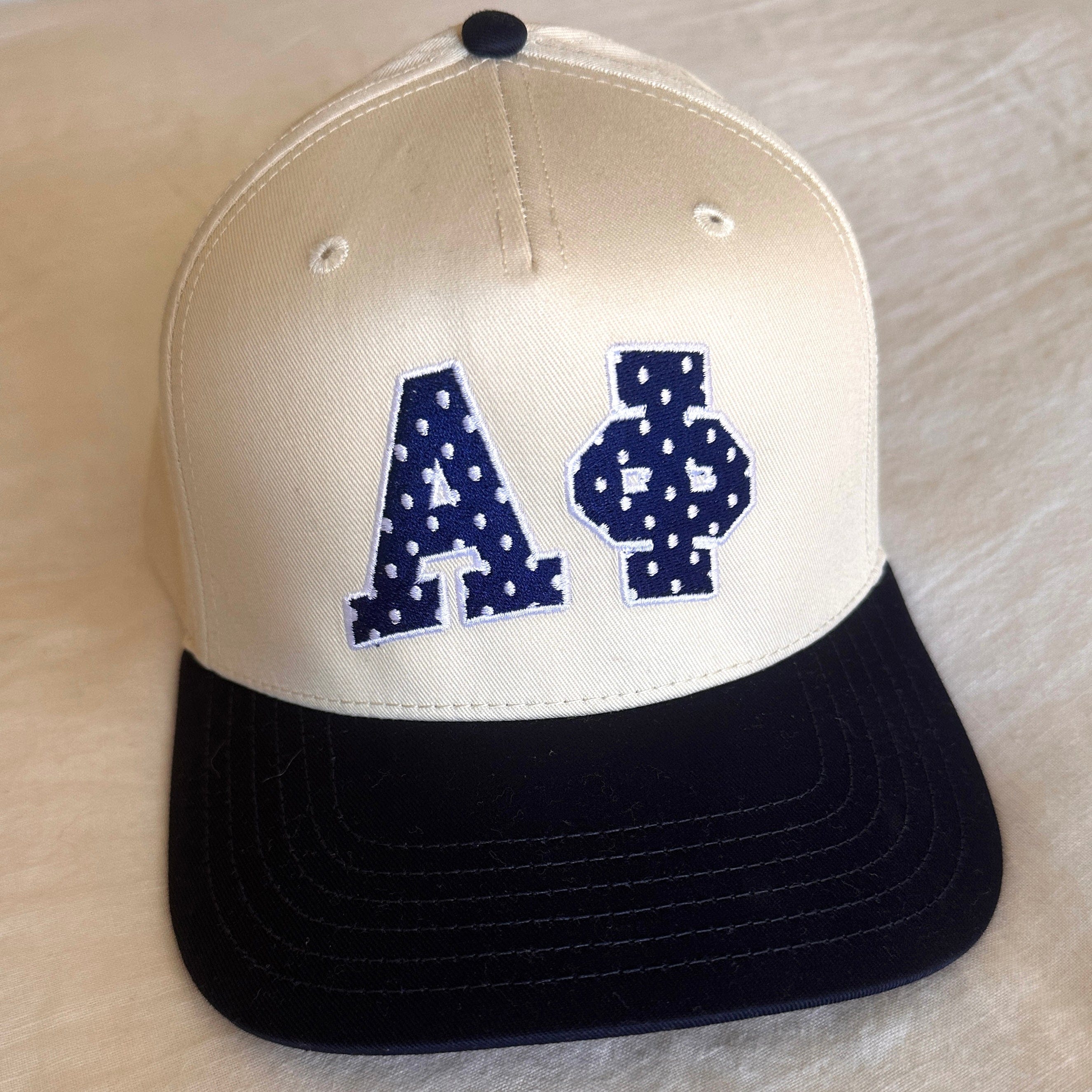 Ali & Ariel Navy Polka Dot Embroidered Snapback Hat