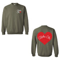 Ali & Ariel Olive Crewneck Alpha Chi Omega / Medium