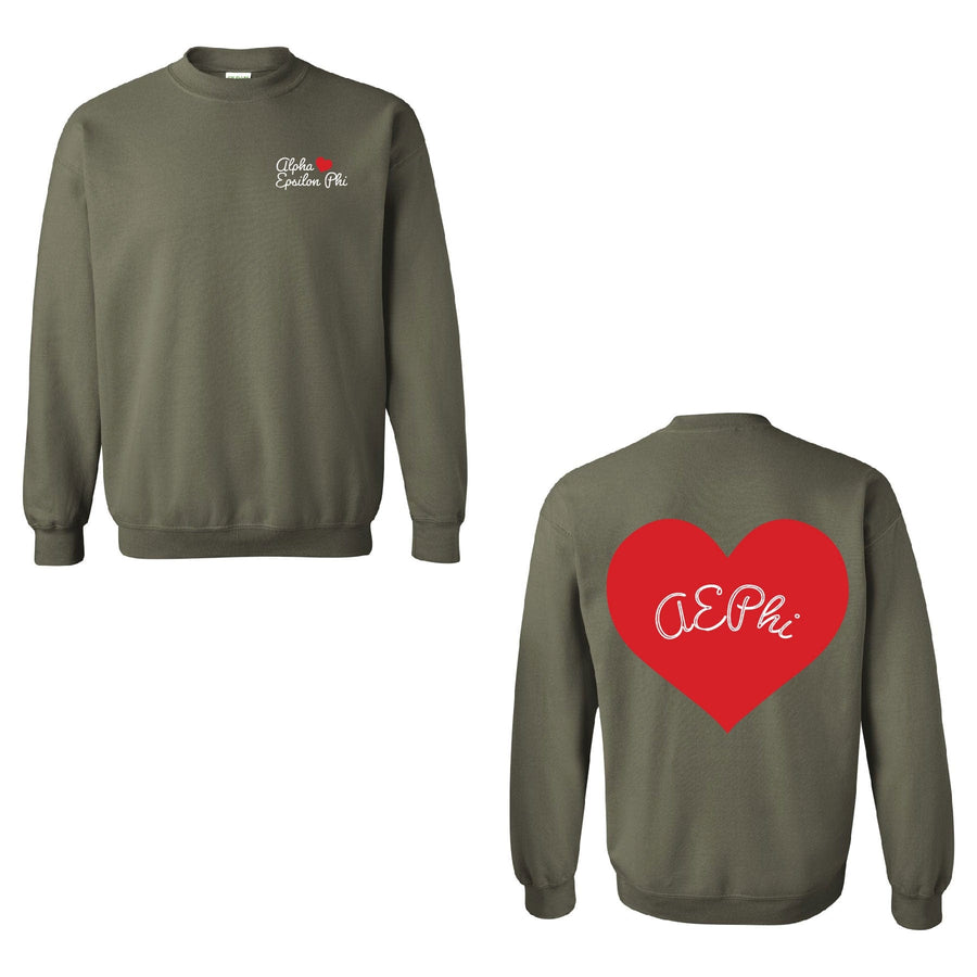 Ali & Ariel Olive Crewneck Alpha Epsilon Phi / Medium