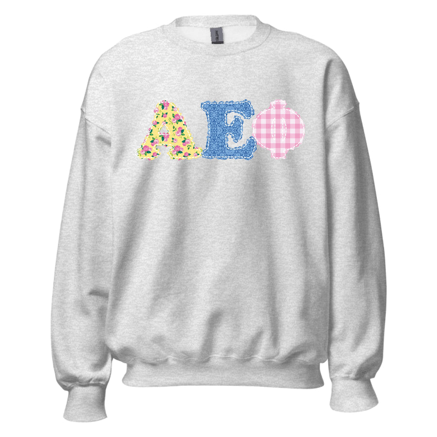 Ali & Ariel Patchwork Crewneck Alpha Epsilon Phi / Medium