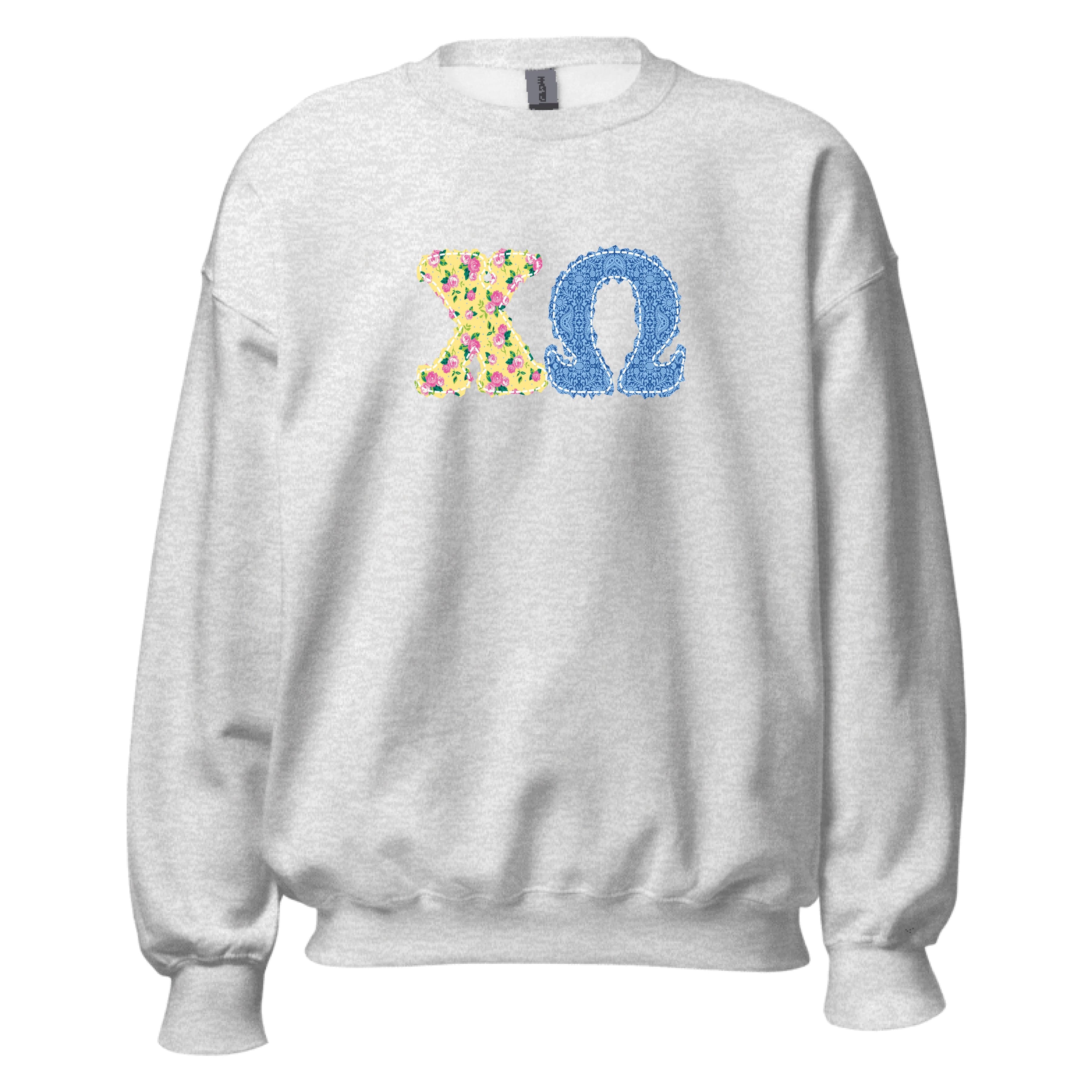 Ali & Ariel Patchwork Crewneck Chi Omega / Medium