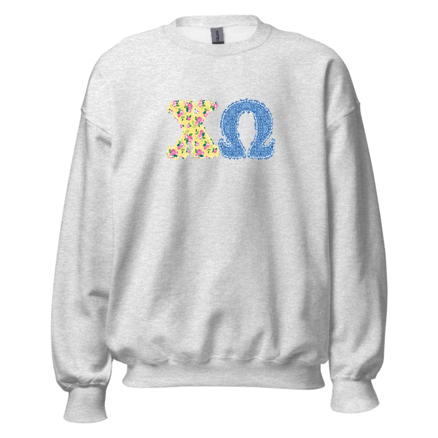 Ali & Ariel Patchwork Crewneck Chi Omega / Medium