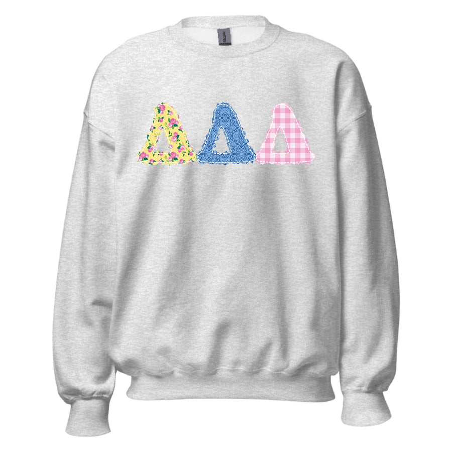 Ali & Ariel Patchwork Crewneck Delta Delta Delta / Medium