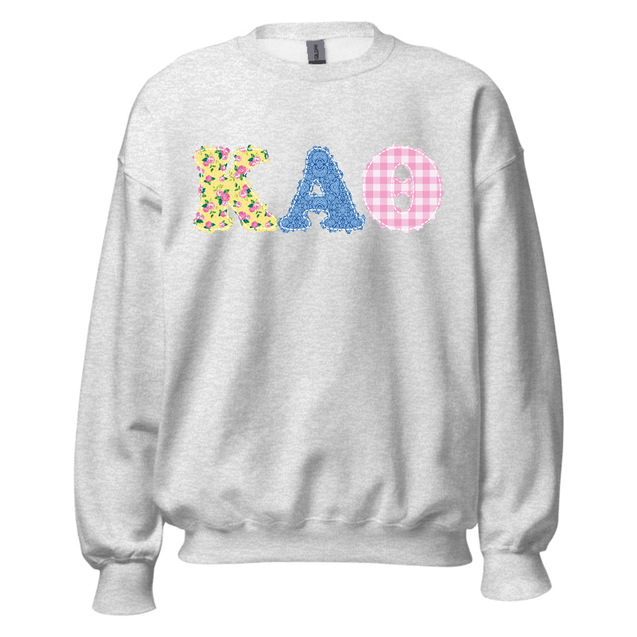 Ali & Ariel Patchwork Crewneck Kappa Alpha Theta / Medium