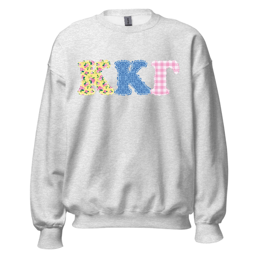 Ali & Ariel Patchwork Crewneck Kappa Kappa Gamma / Medium